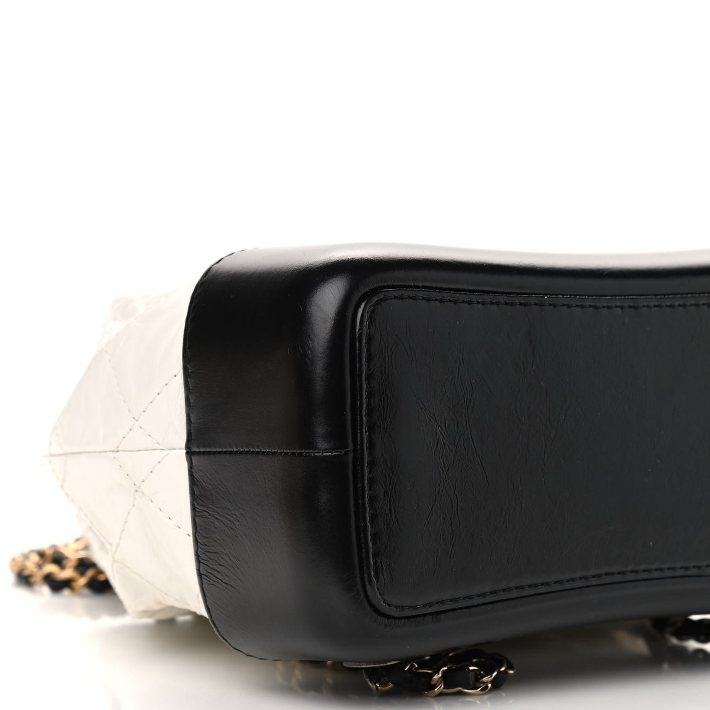 Aged Calfskin Quilted Small Gabrielle Backpack Black White