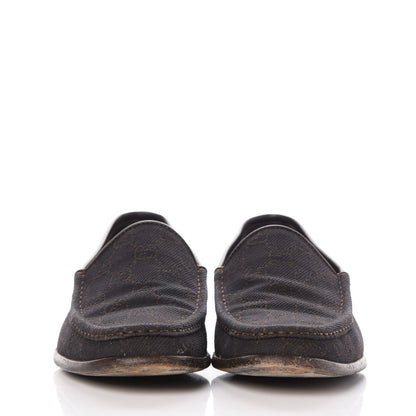 Gucci Denim Monogram Loafers 8 Dark Brown 2 of 9