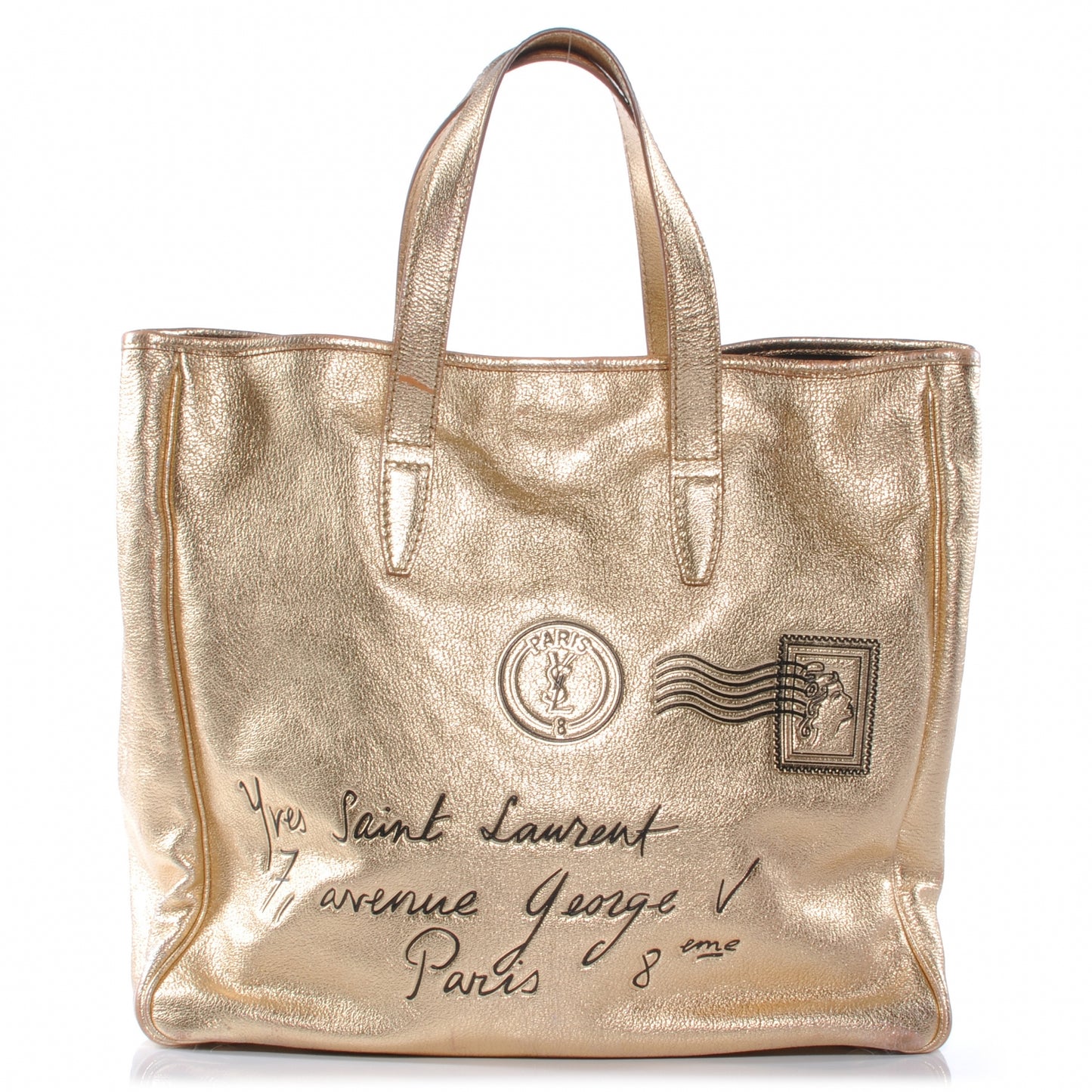 Chevre Y-Mail Tote Metallic Gold