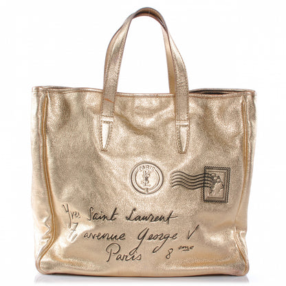 Saint Laurent Chevre Y-Mail Tote Metallic Gold 1 of 7