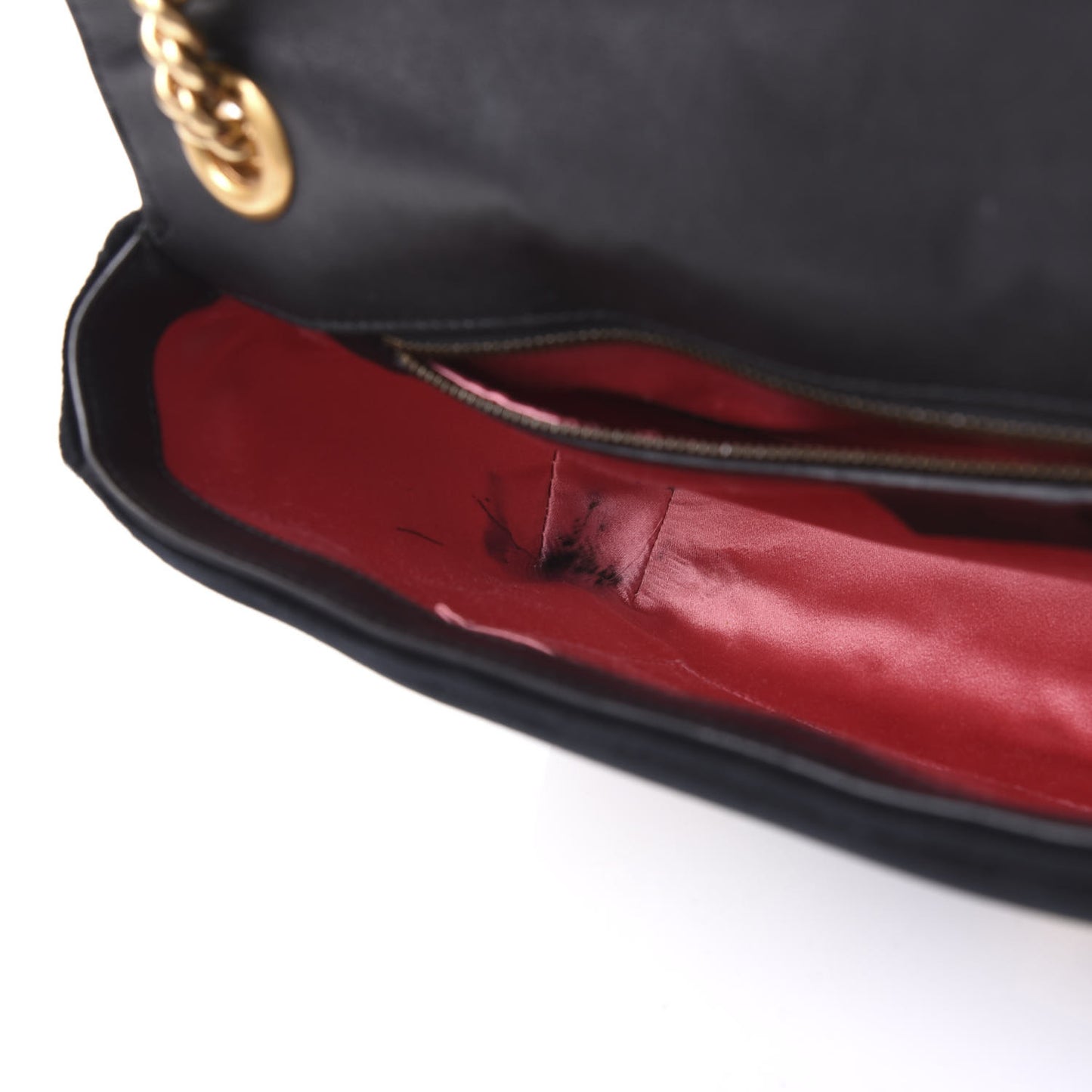 Velvet Matelasse Loved Embroidered Medium GG Marmont Shoulder Bag Black