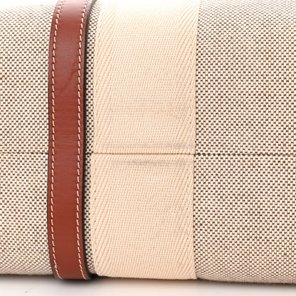 Chloe Cotton Calfskin Large Woody Ribbon Tote White Brown 12 of 12