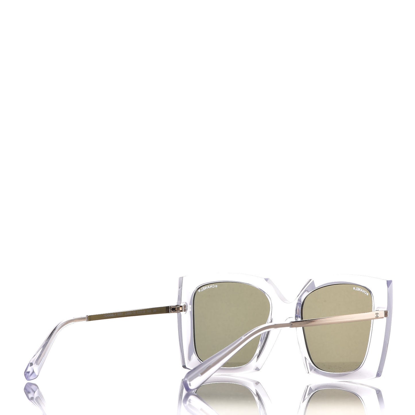24K Gold Mirror Square Sunglasses 6051 Transparent