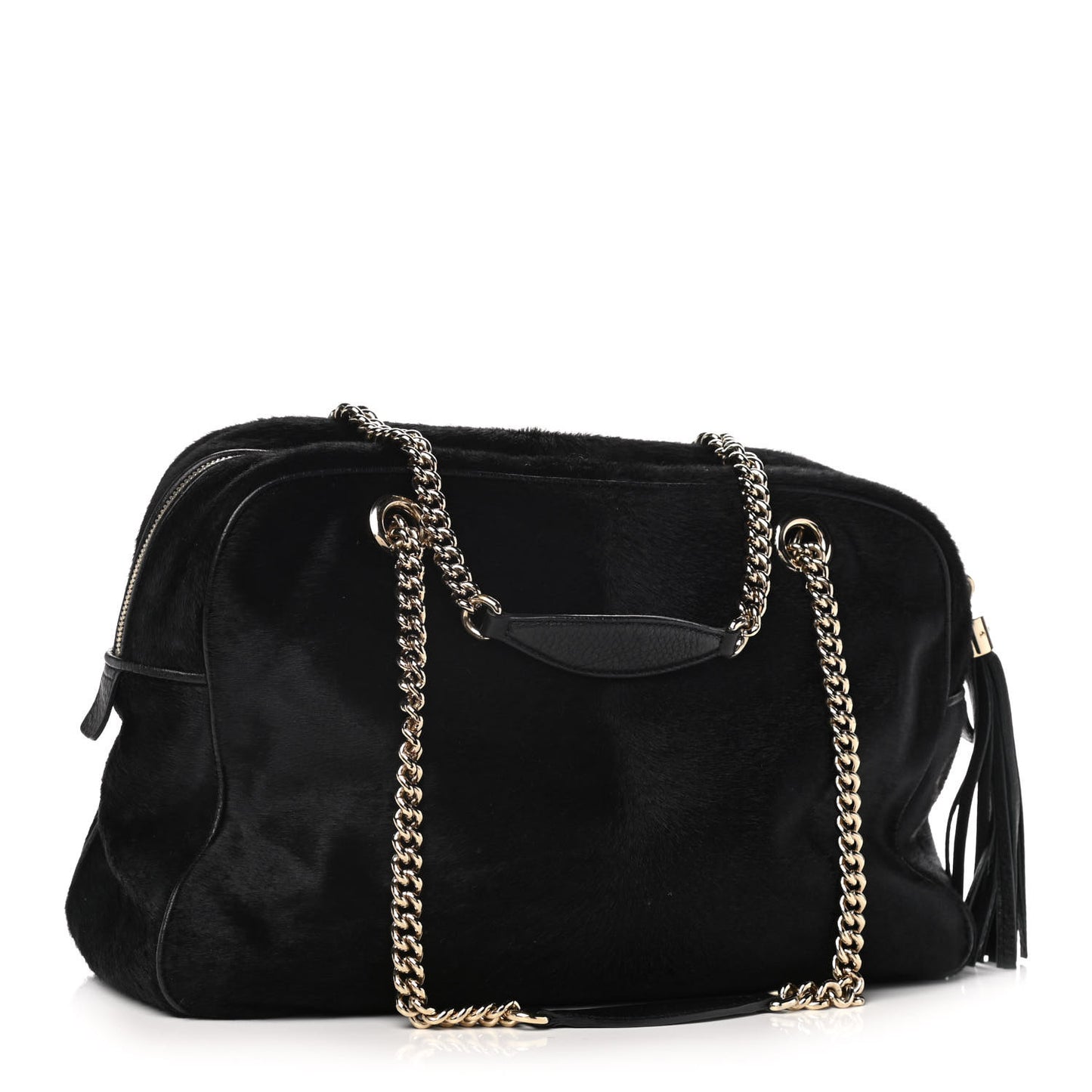 Pony Hair Medium Soho Bowler Black