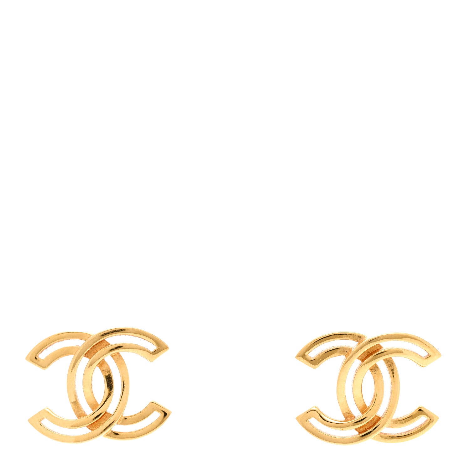 Chanel Metal Obazine CC Earrings Gold 1 of 5