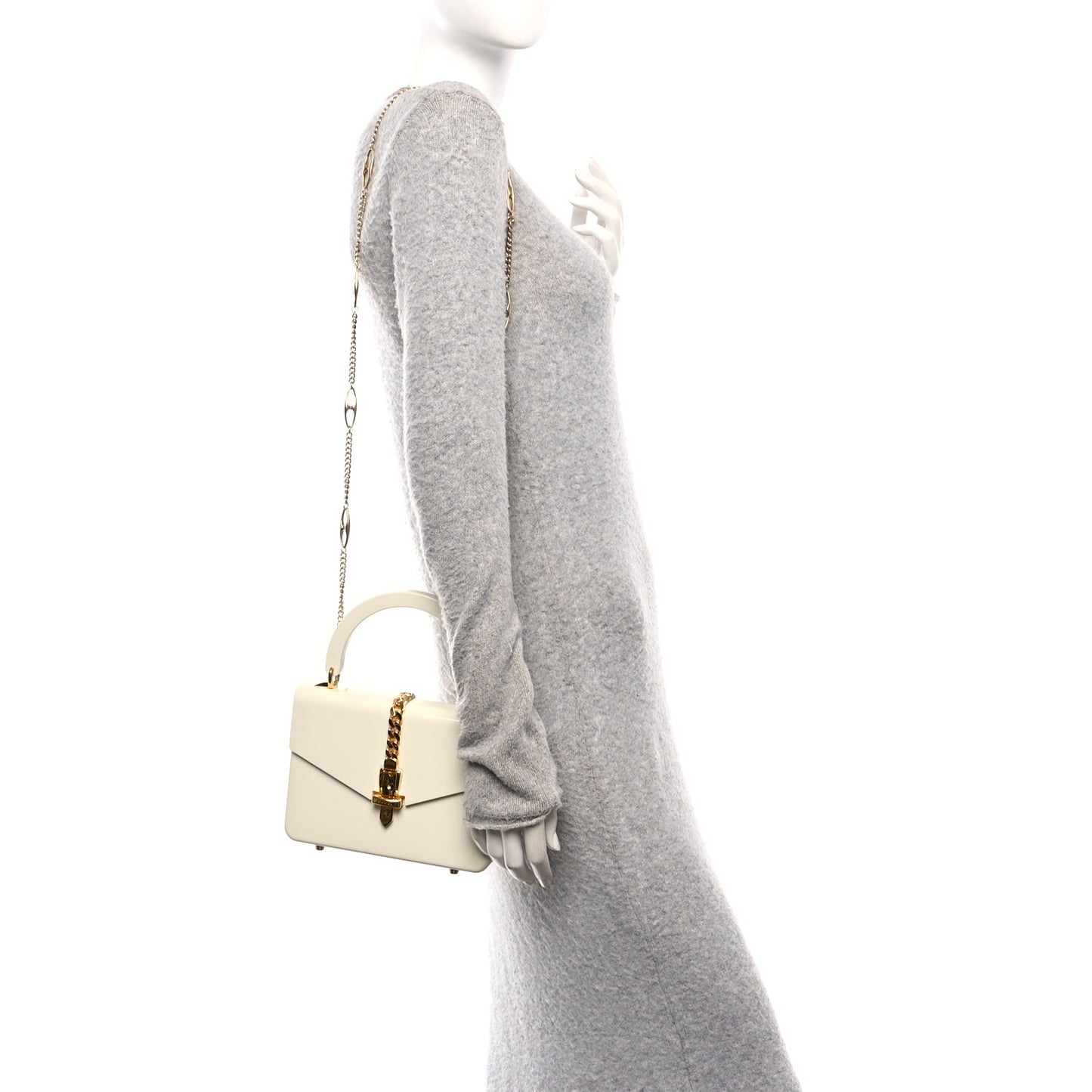 Plexiglass Mini Sylvie 1969 Top Handle Bag Ivory