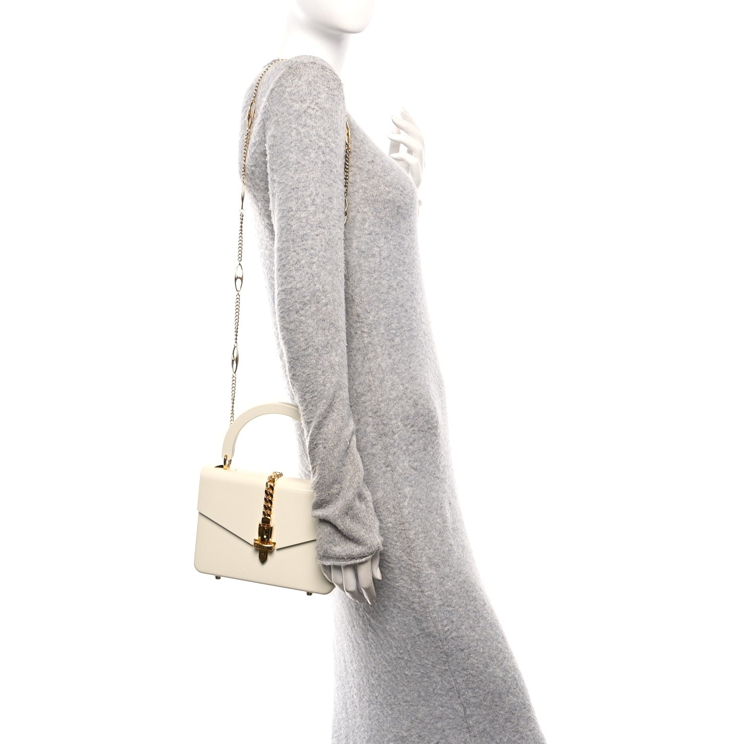 Gucci Plexiglass Mini Sylvie 1969 Top Handle Bag Ivory 2 of 13