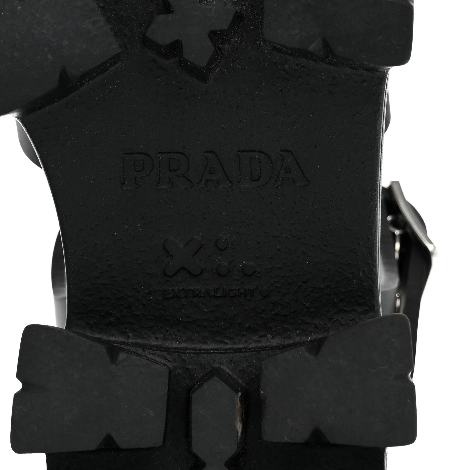 Prada Foam Rubber Metal Triangle Logo Monolith 55mm Soft Cage Sandals 37 Black 7 of 10
