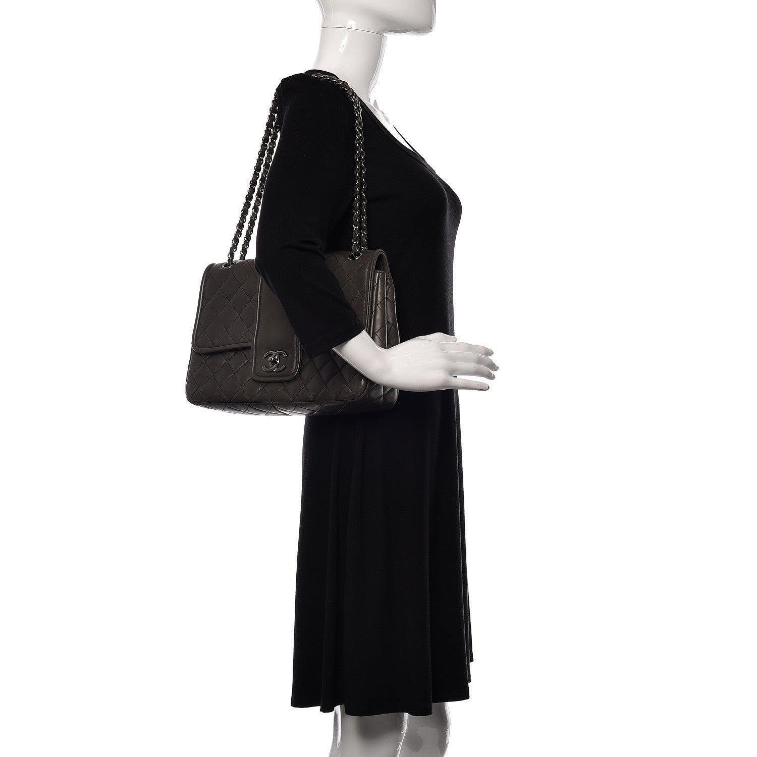Chanel Lambskin Quilted Elementary Chic Flap Grey 2 of 18