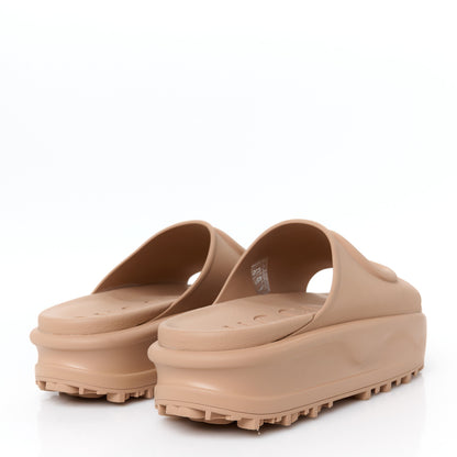 Gucci Soft Rubber Womens Interlocking G Platform 42mm Slide Sandals 38 Vintage Camel 5 of 11