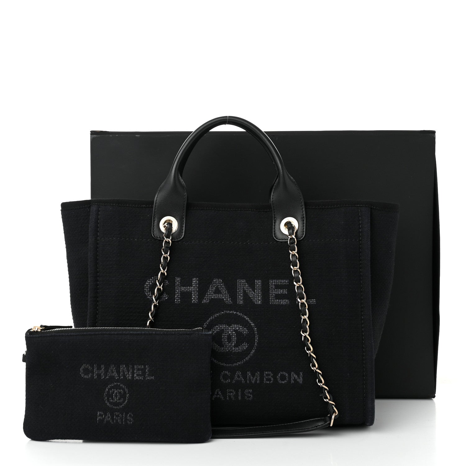 Chanel Mixed Fibers Small Deauville Tote Black 12 of 12