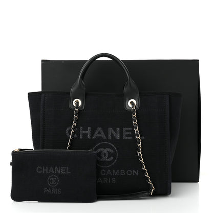 Chanel Mixed Fibers Small Deauville Tote Black 12 of 12