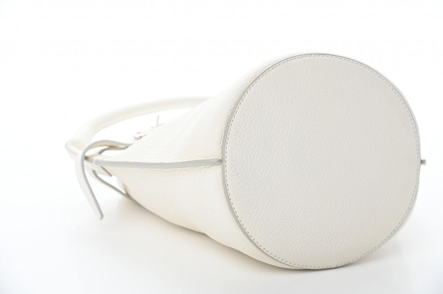 Supple Grained Calfskin Nano Big Bag Bucket White