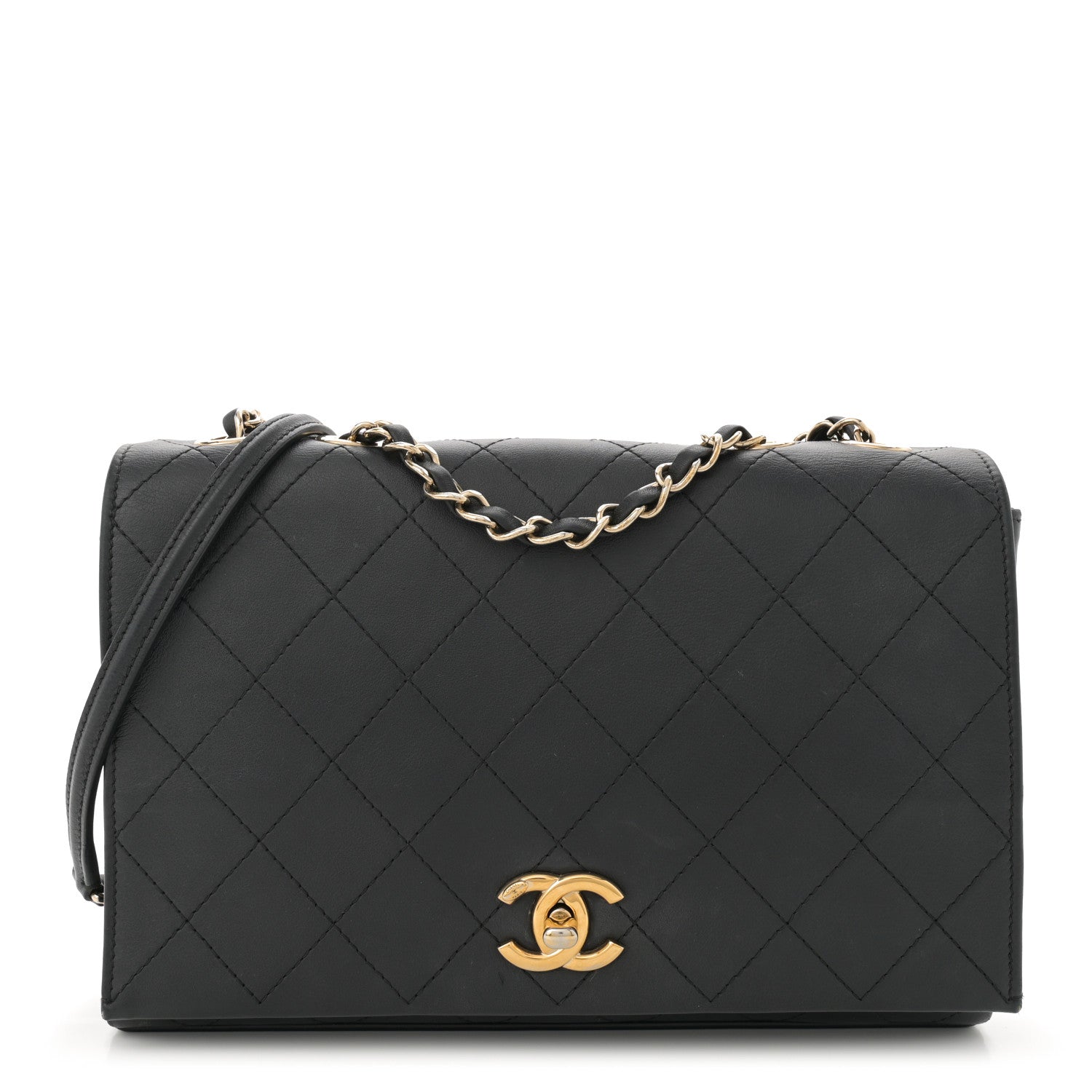 Chanel Calfskin Stitched Large Flap Black 1 of 12