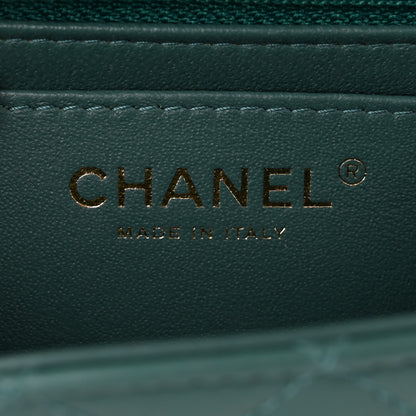 Chanel Lambskin Quilted Mini Rectangular Flap Green 6 of 10