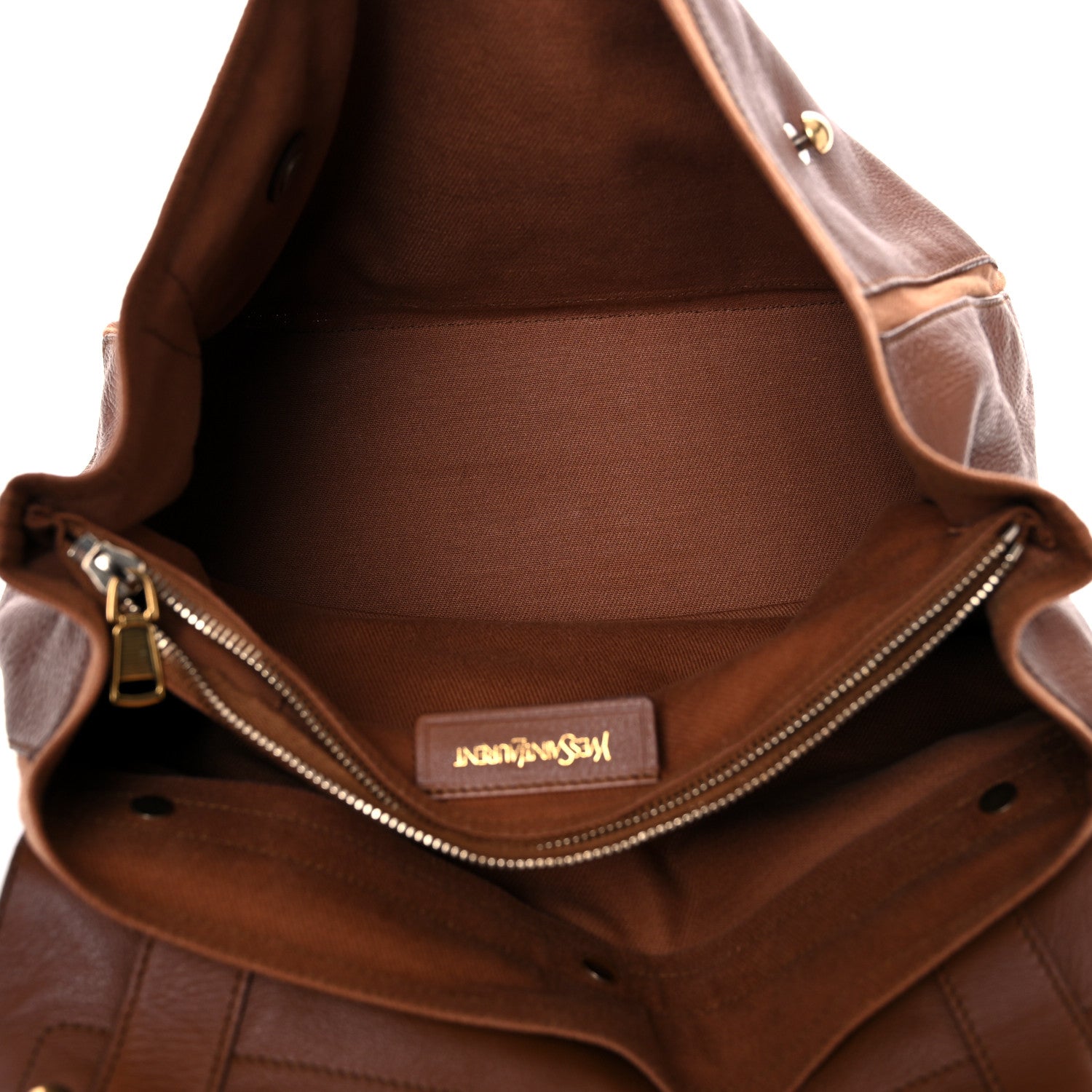 Saint Laurent Calfskin Canvas Medium Muse Two Brown 5 of 23