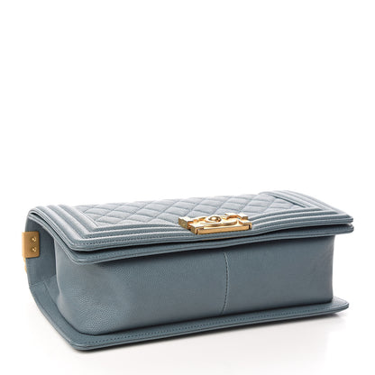 Chanel Caviar Quilted Medium Boy Flap Blue 4 of 11