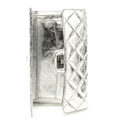 Chanel Metallic Aged Calfskin Quilted Reissue Long Flap Wallet Light Silver 5 of 7