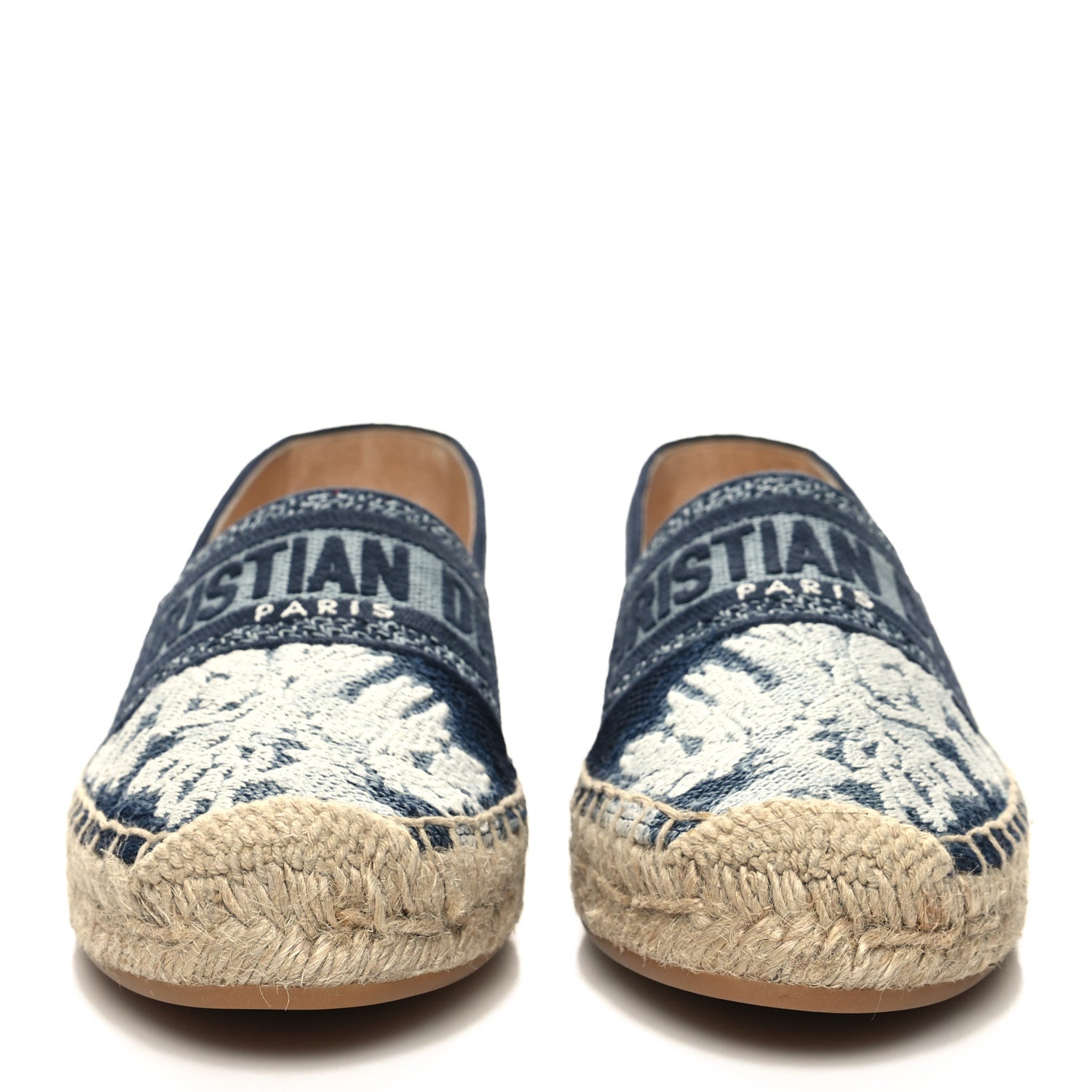 Christian Dior Canvas Tie and Dior Embroidered Granville 15mm Espadrilles 36 Denim 2 of 9
