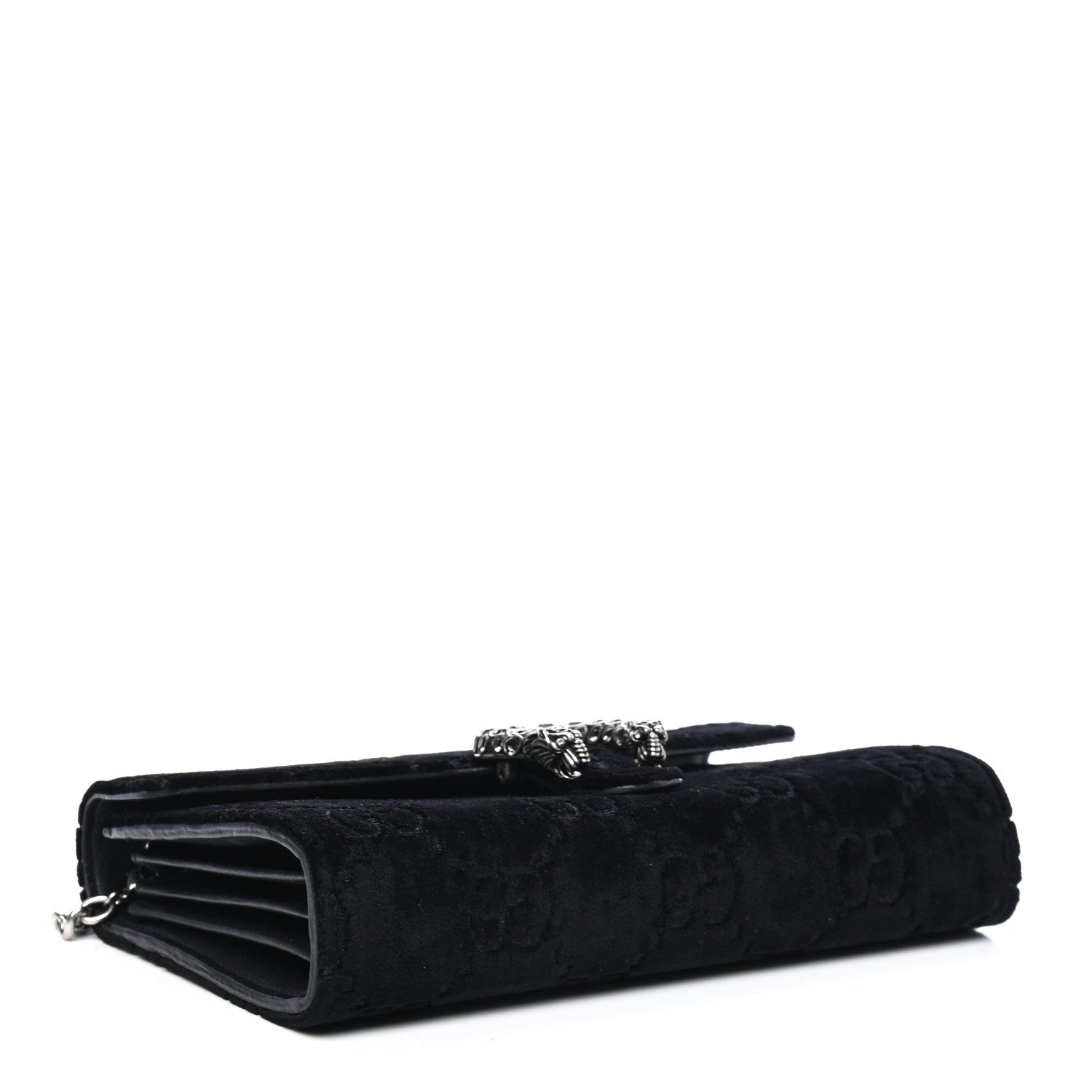 Gucci Velvet GG Monogram Mini Dionysus Chain Wallet Navy 3 of 5