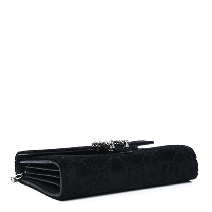 Gucci Velvet GG Monogram Mini Dionysus Chain Wallet Navy 3 of 5