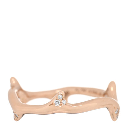 Christian Dior 18K Rose Gold Diamond Bois de Rose Ring 58 8.5 1 of 5