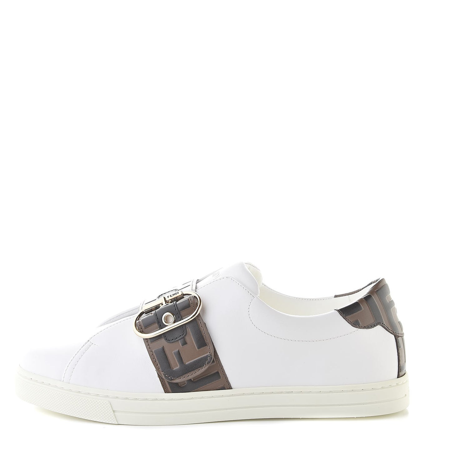 Vitello FF Embossed Womens Slip On Sneakers 40 Ultra White Maya Black