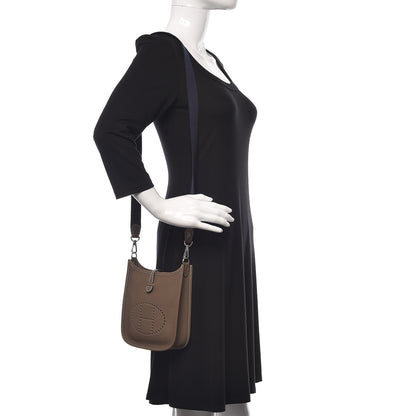 Hermes Taurillon Clemence Amazone Evelyne TPM Etoupe Bleu Indigo 2 of 11