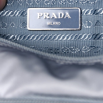 Prada Re-Nylon Vela Saffiano Pocket Double Buckle Messenger Shoulder Bag Fiordaliso 6 of 15