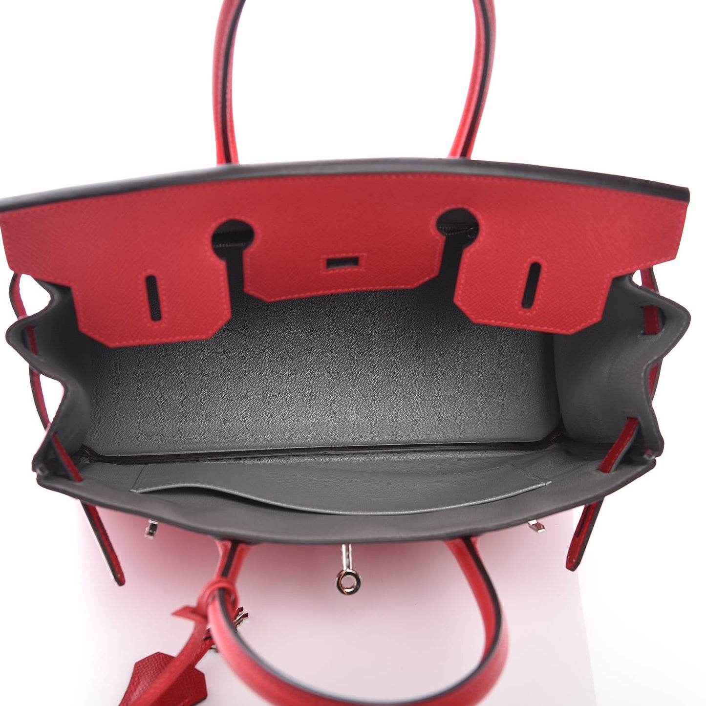 Epsom Horseshoe Birkin 30 Rouge Casaque Gris Mouette