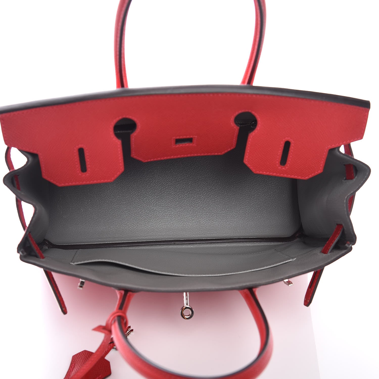 Hermes Epsom Horseshoe Birkin 30 Rouge Casaque Gris Mouette 12 of 36