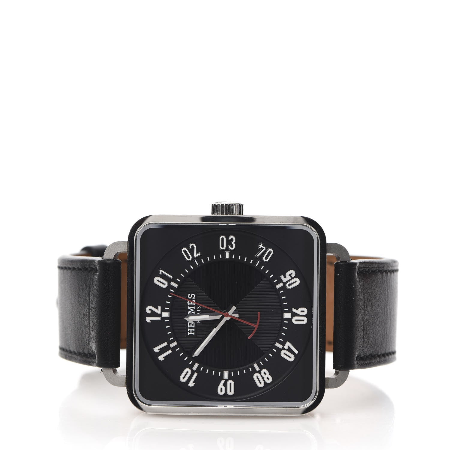 Hermes Stainless Steel Barenia 38mm Carre H Automatic Watch Noir 3 of 6