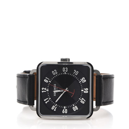 Hermes Stainless Steel Barenia 38mm Carre H Automatic Watch Noir 3 of 6
