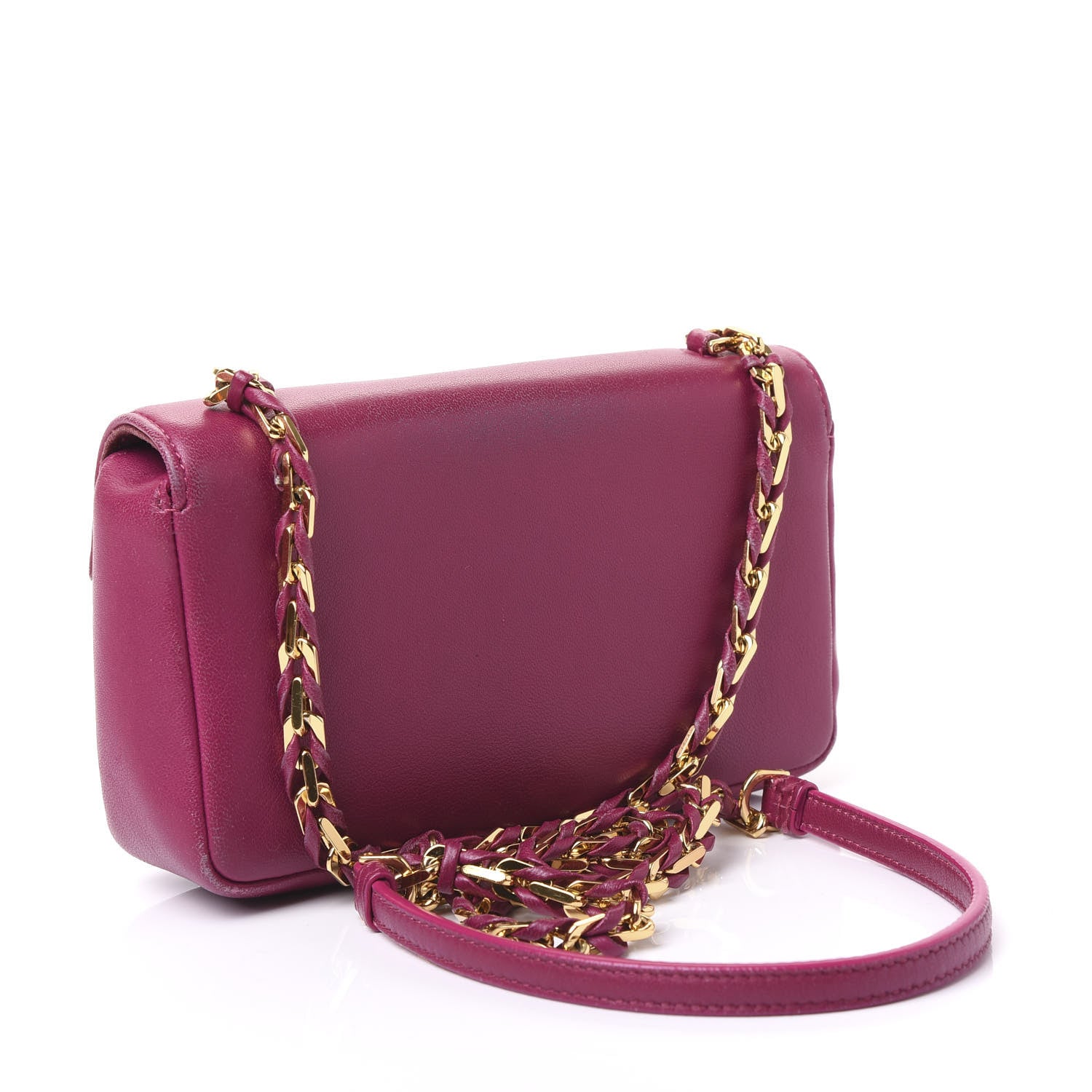Fendi Shiny Nappa Mini Be Baguette Shoulder Bag Ciclamino 2 of 13