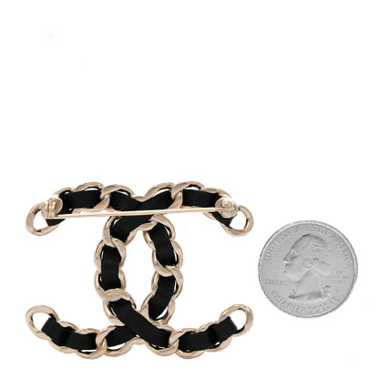 Chanel Lambskin Chain CC Brooch Black Gold 2 of 4