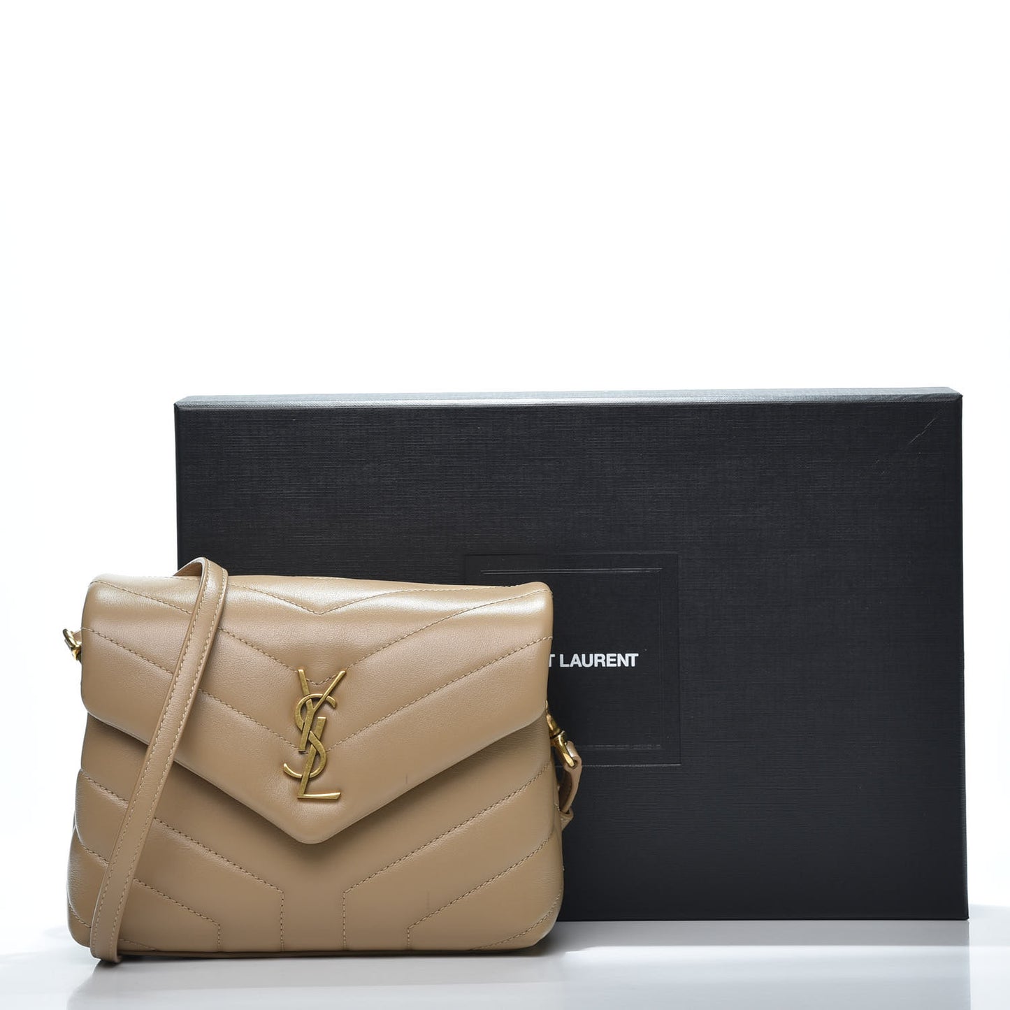 Calfskin Y Quilted Monogram Toy Loulou Crossbody Bag Latte