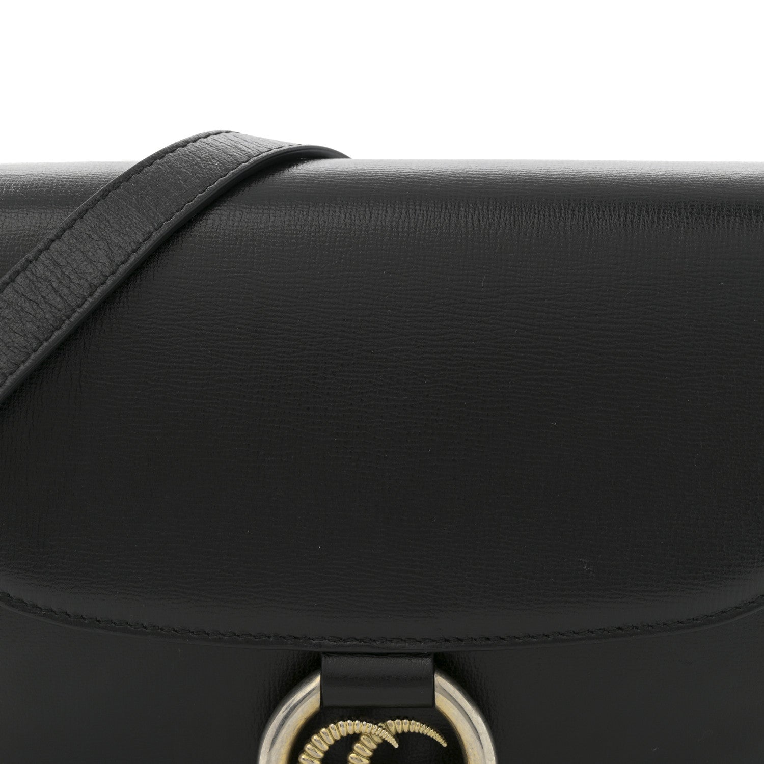 Gucci Textured Calfskin Small Torchon GG Ring Shoulder Bag Black 8 of 12