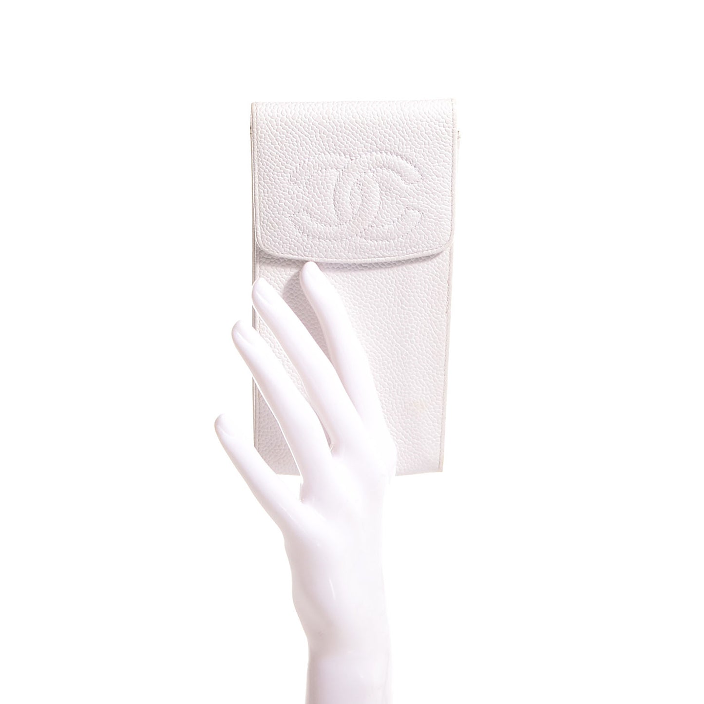 Caviar CC Eyeglasses Case White