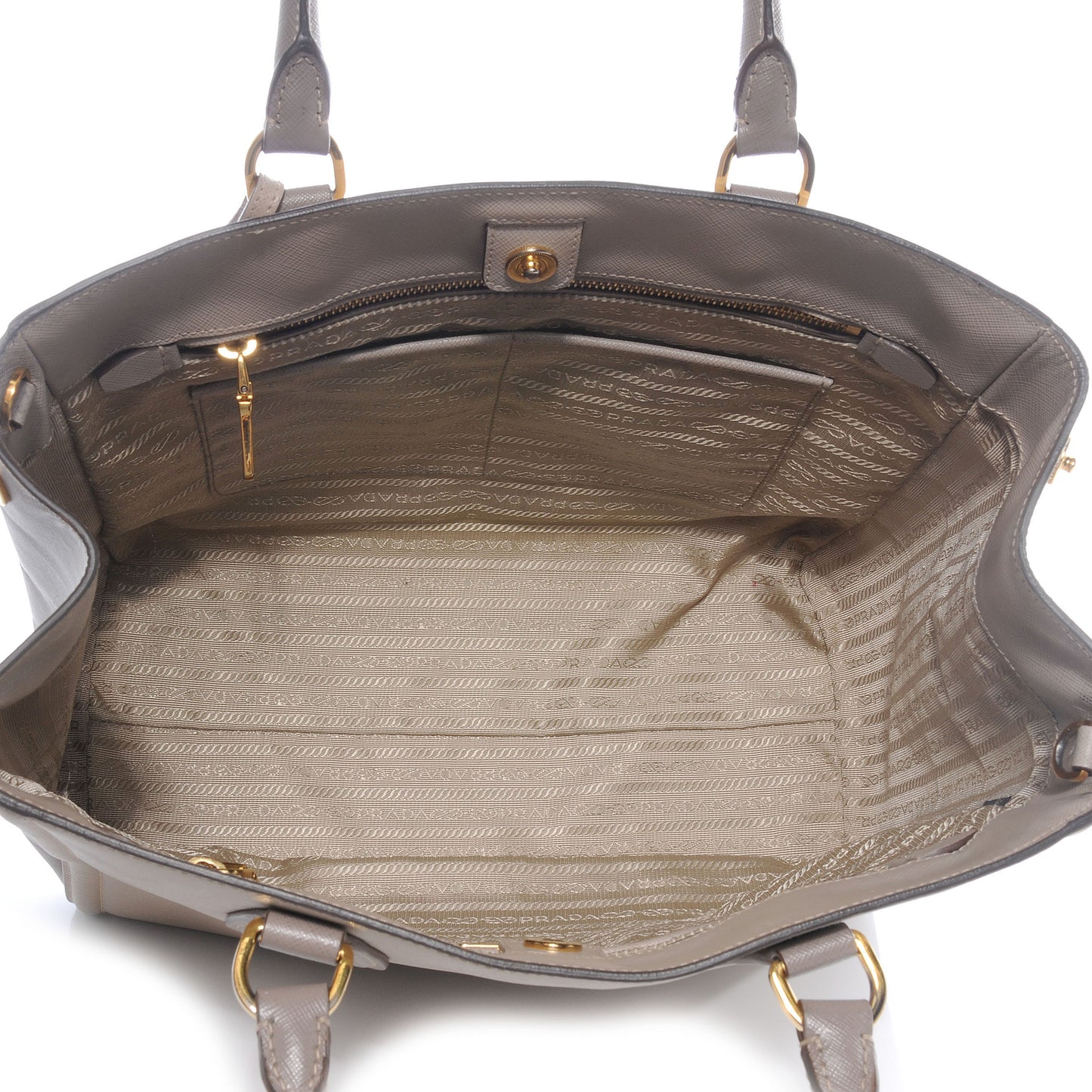 Saffiano Lux Small Tote BN2438 Pomice Argilla