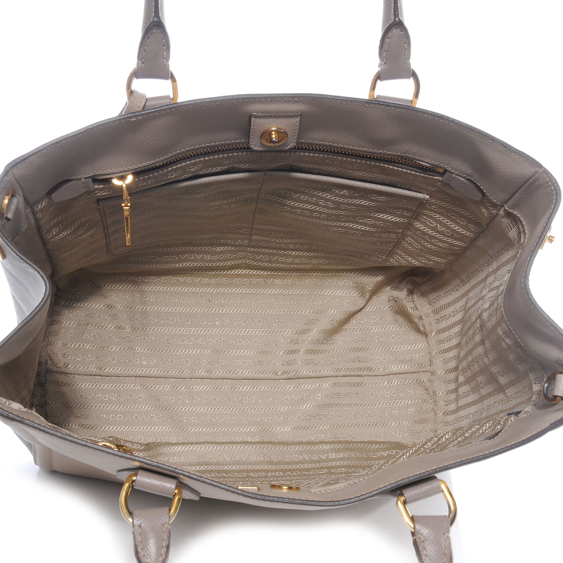 Prada Saffiano Lux Small Tote BN2438 Pomice Argilla 6 of 11