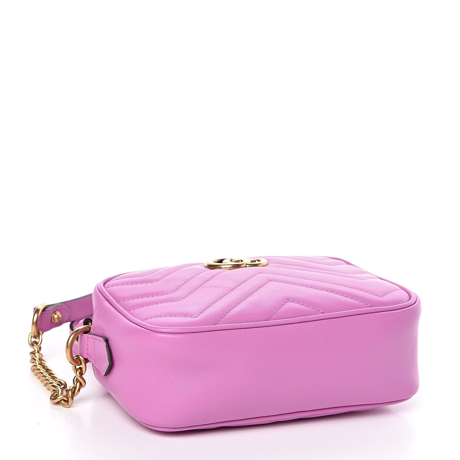 Gucci Calfskin Matelasse Mini GG Marmont Chain Shoulder Bag Candy Mousse 4 of 10