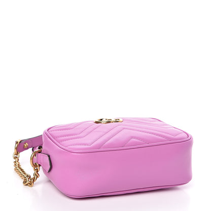 Gucci Calfskin Matelasse Mini GG Marmont Chain Shoulder Bag Candy Mousse 4 of 10