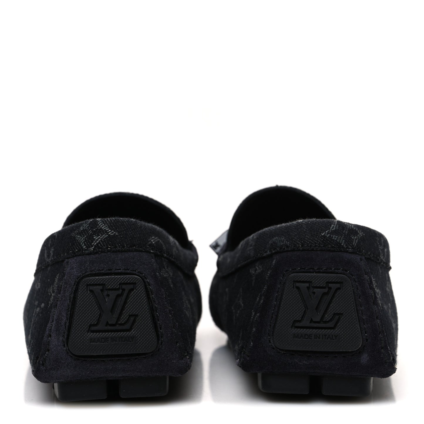 Monogram Denim Mens LV Driver Moccasin Loafers 8.5 Black