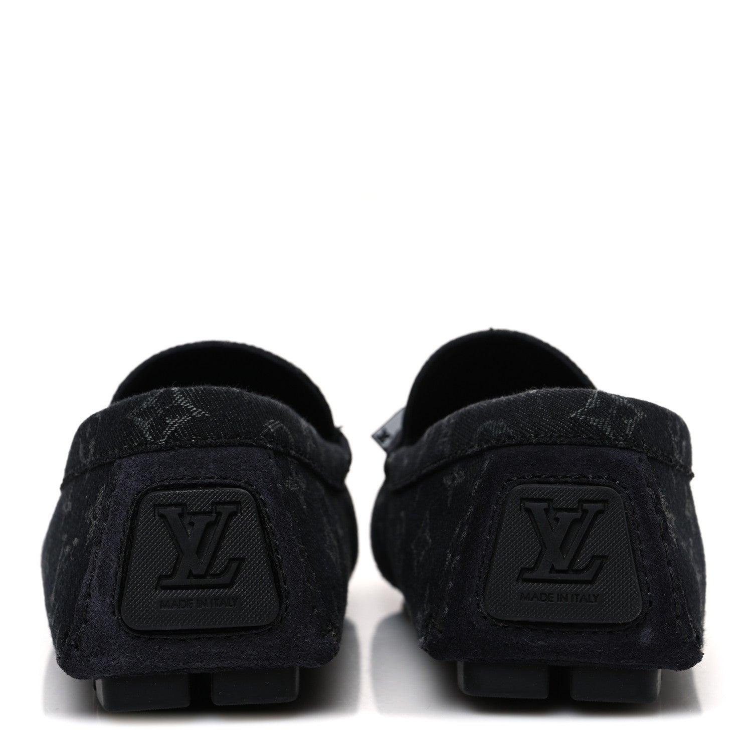 Louis Vuitton Monogram Denim Mens LV Driver Moccasin Loafers 8.5 Black 6 of 10