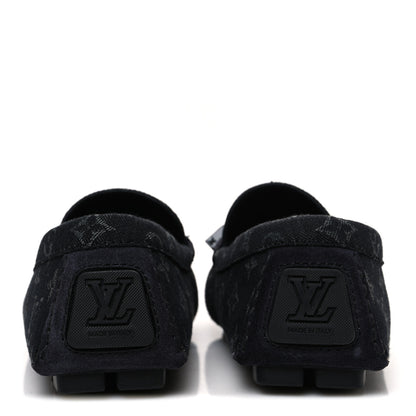 Louis Vuitton Monogram Denim Mens LV Driver Moccasin Loafers 8.5 Black 6 of 10