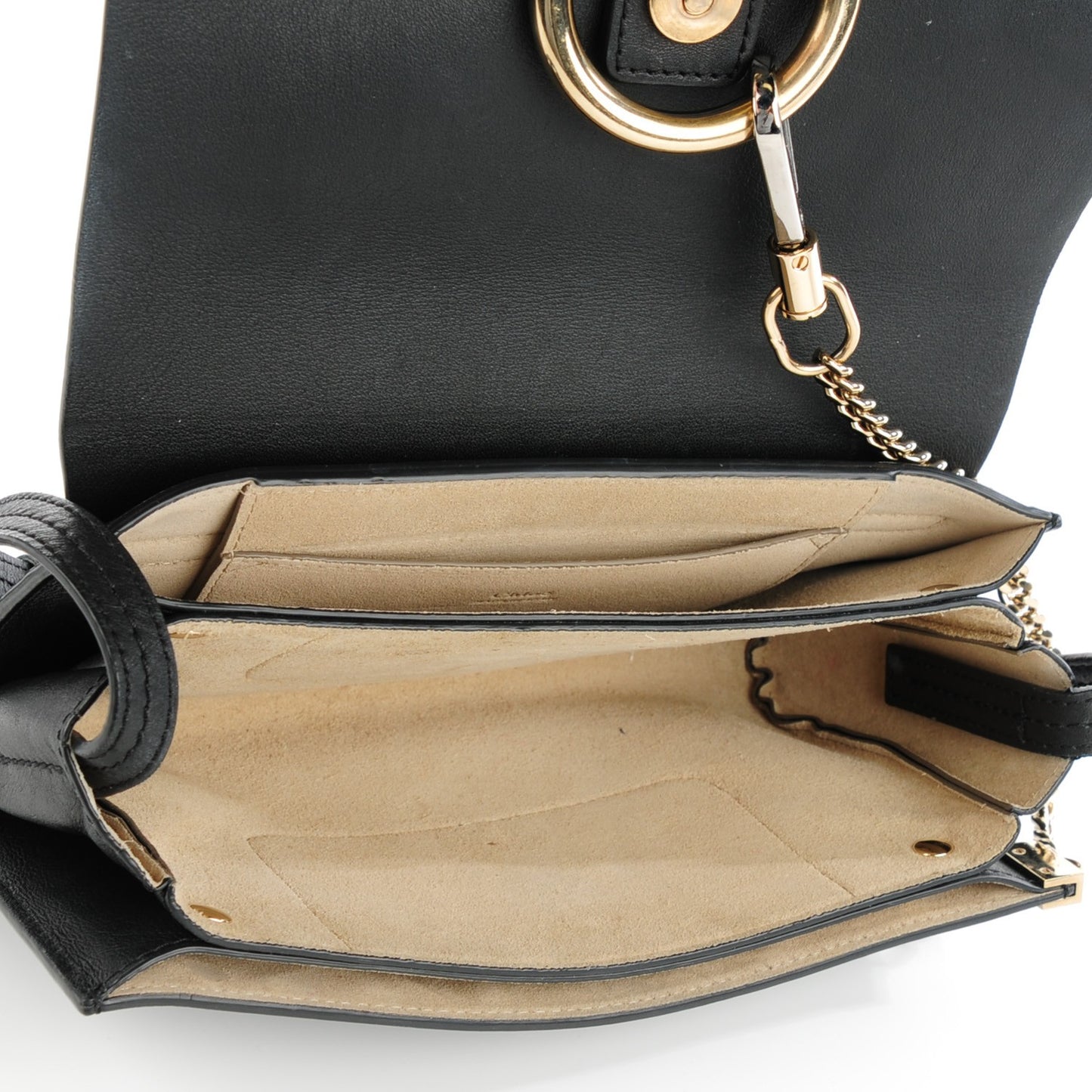 Suede Calfskin Small Faye Shoulder Bag Black