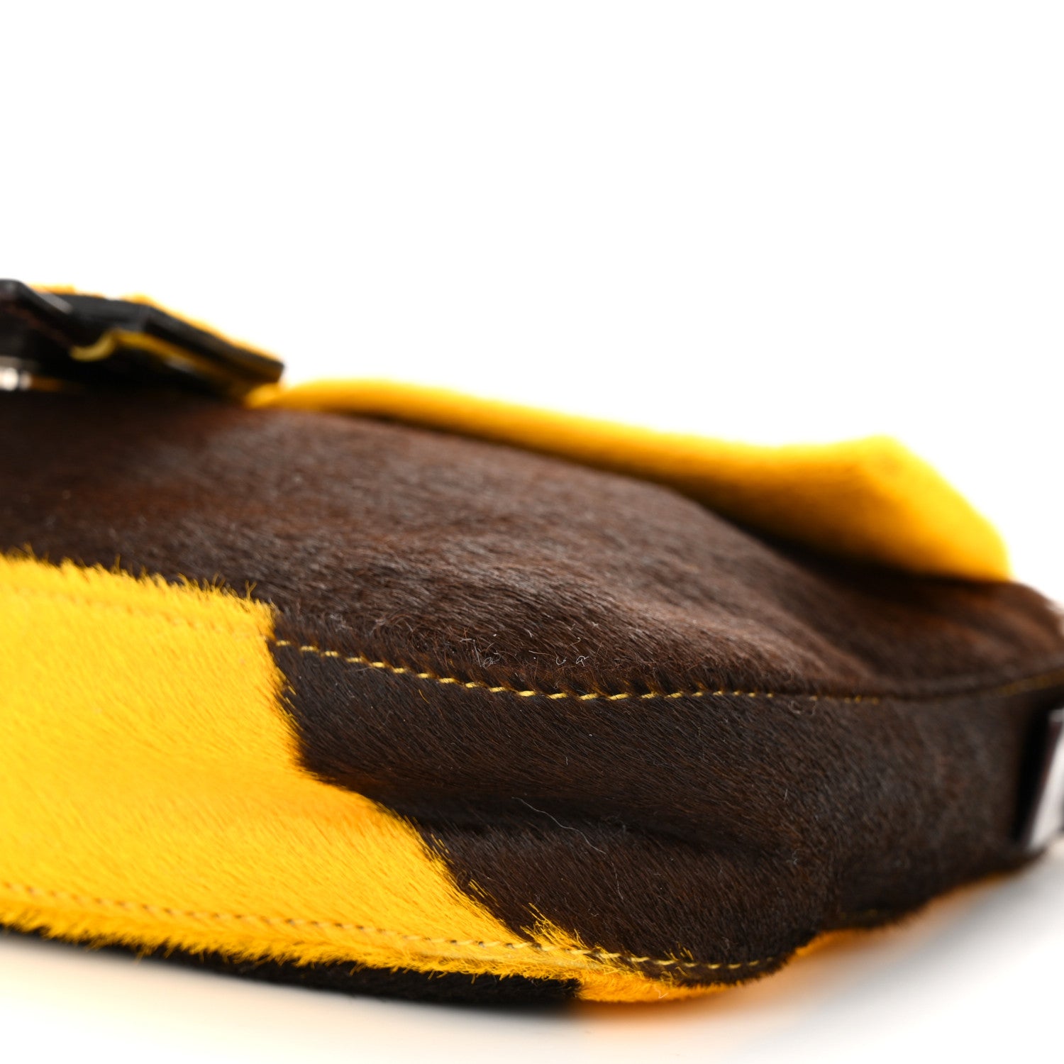 Fendi Calf Hair Baguette Yellow Brown 9 of 9