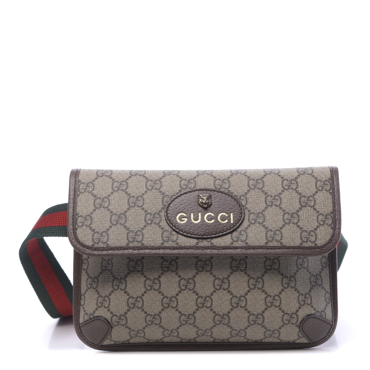 GG Supreme Monogram Neo Vintage Web Belt Bag Brown