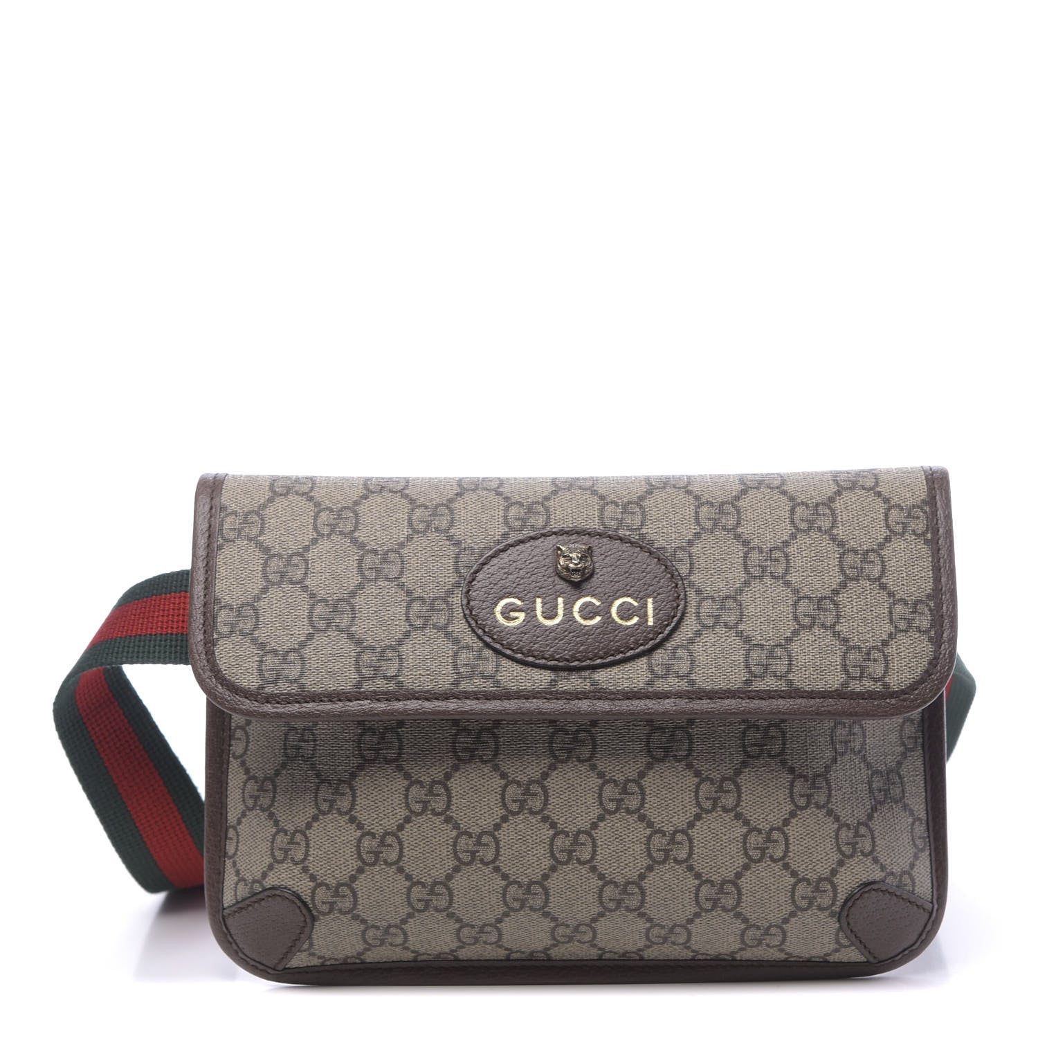 Gucci GG Supreme Monogram Neo Vintage Web Belt Bag Brown 1 of 10