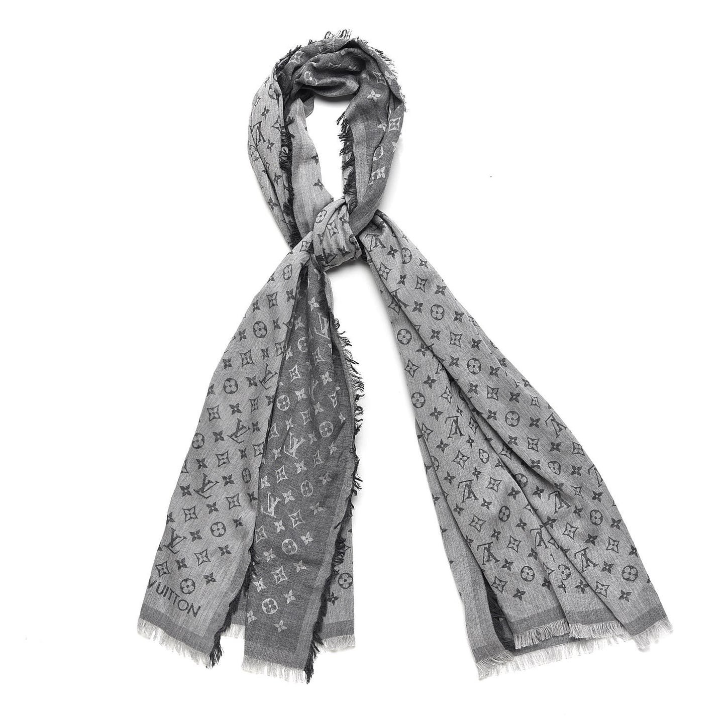 Cotton Monogram Essential Stole Gris